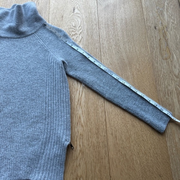 VINCE GREY SWEATER WITH SIDE ZIPPER CASHMERE & WOOL BLEND - Picture 12 of 15